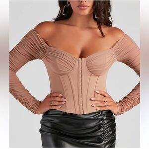 Windsor Tan corset crop top